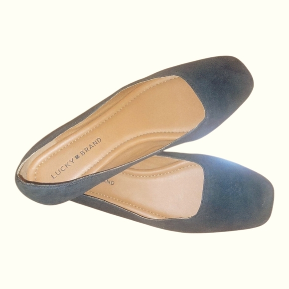 Lucky Brand Women's Black Square Toes Business Career Slip On Ballet Flats 9 1/2 - Picture 2 of 7